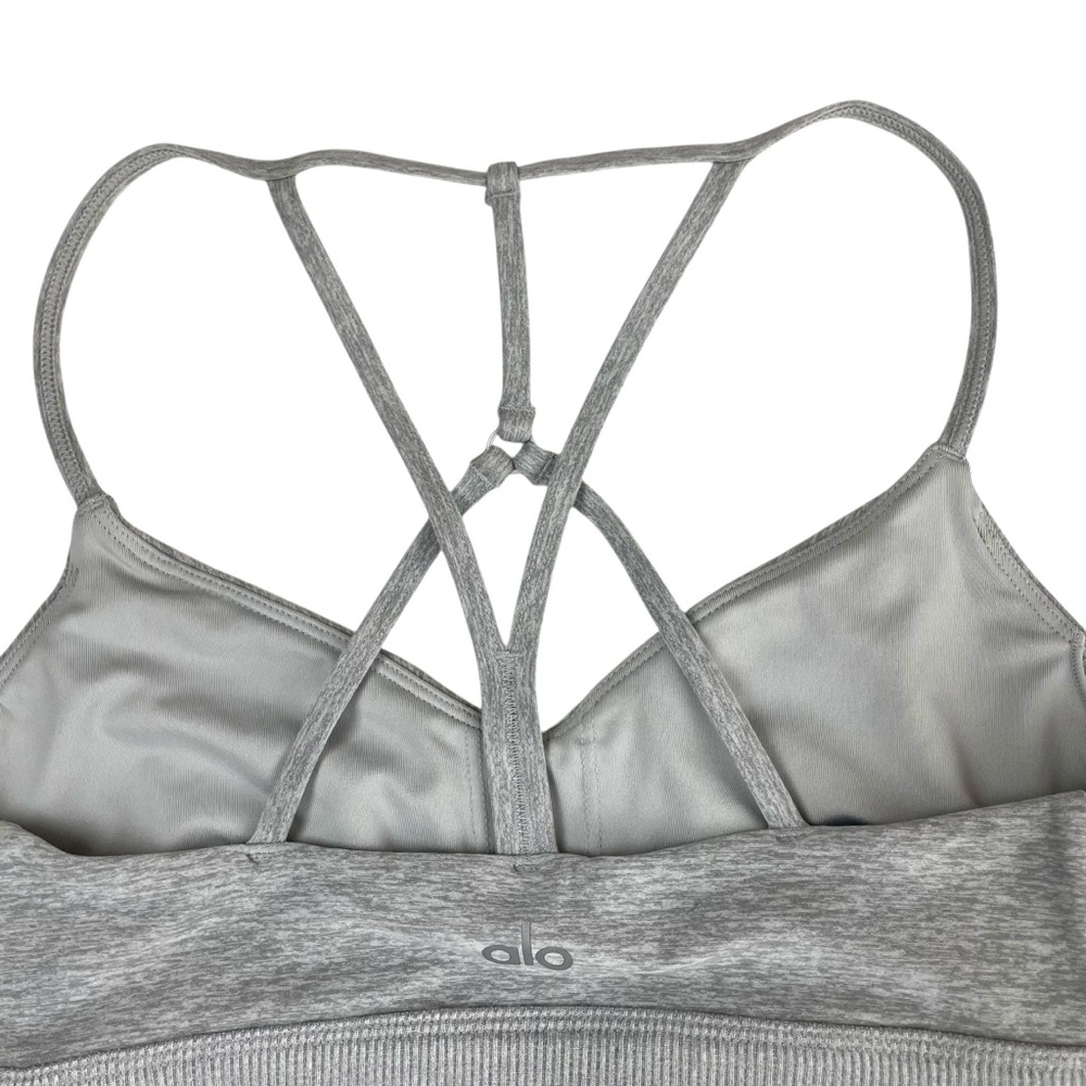alo Yoga Soft Lavish Bra Zinc Heather Gray - Picture 12 of 14